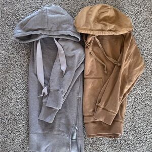 American Eagle Soft Fleece Hoodies in Gray and Camel